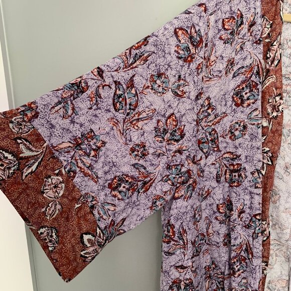 NEW‎ Maurices fall florals tunic duster length elbow sleeve lightweight kimono - Picture 3 of 8